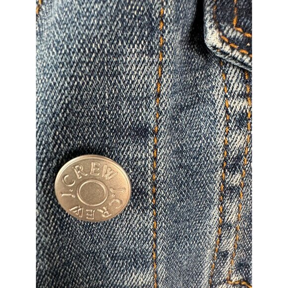 J. Crew Womens XS Denim Jacket Button-Front Stretch Fit Medium Wash Casual Light - Picture 7 of 16